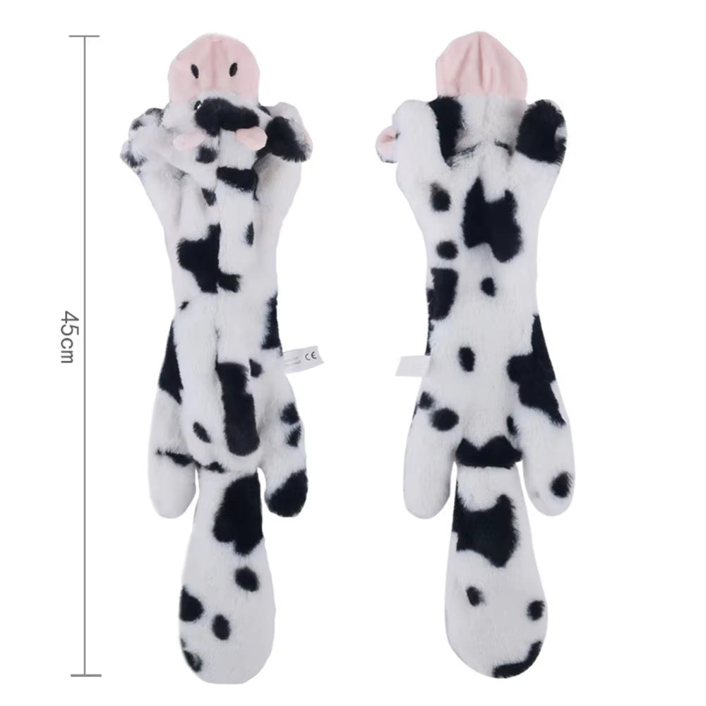 Durable Stuffingless Plush Dog Toy with Squeakers - Fun Simulated Animal Design for Chewing and Crinkling