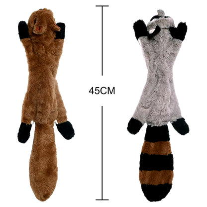 Durable Stuffingless Plush Dog Toy with Squeakers - Fun Simulated Animal Design for Chewing and Crinkling