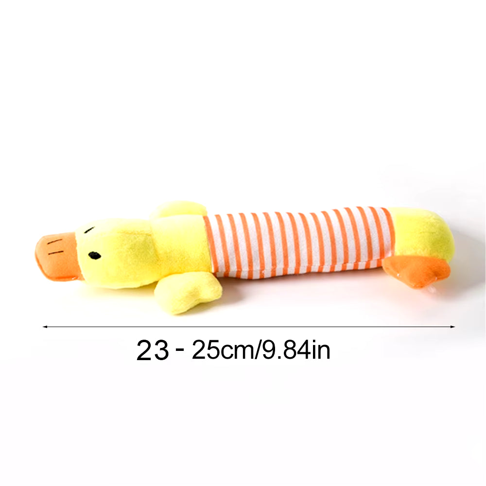 Durable Stuffingless Plush Dog Toy with Squeakers - Fun Simulated Animal Design for Chewing and Crinkling