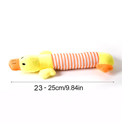 Durable Stuffingless Plush Dog Toy with Squeakers - Fun Simulated Animal Design for Chewing and Crinkling
