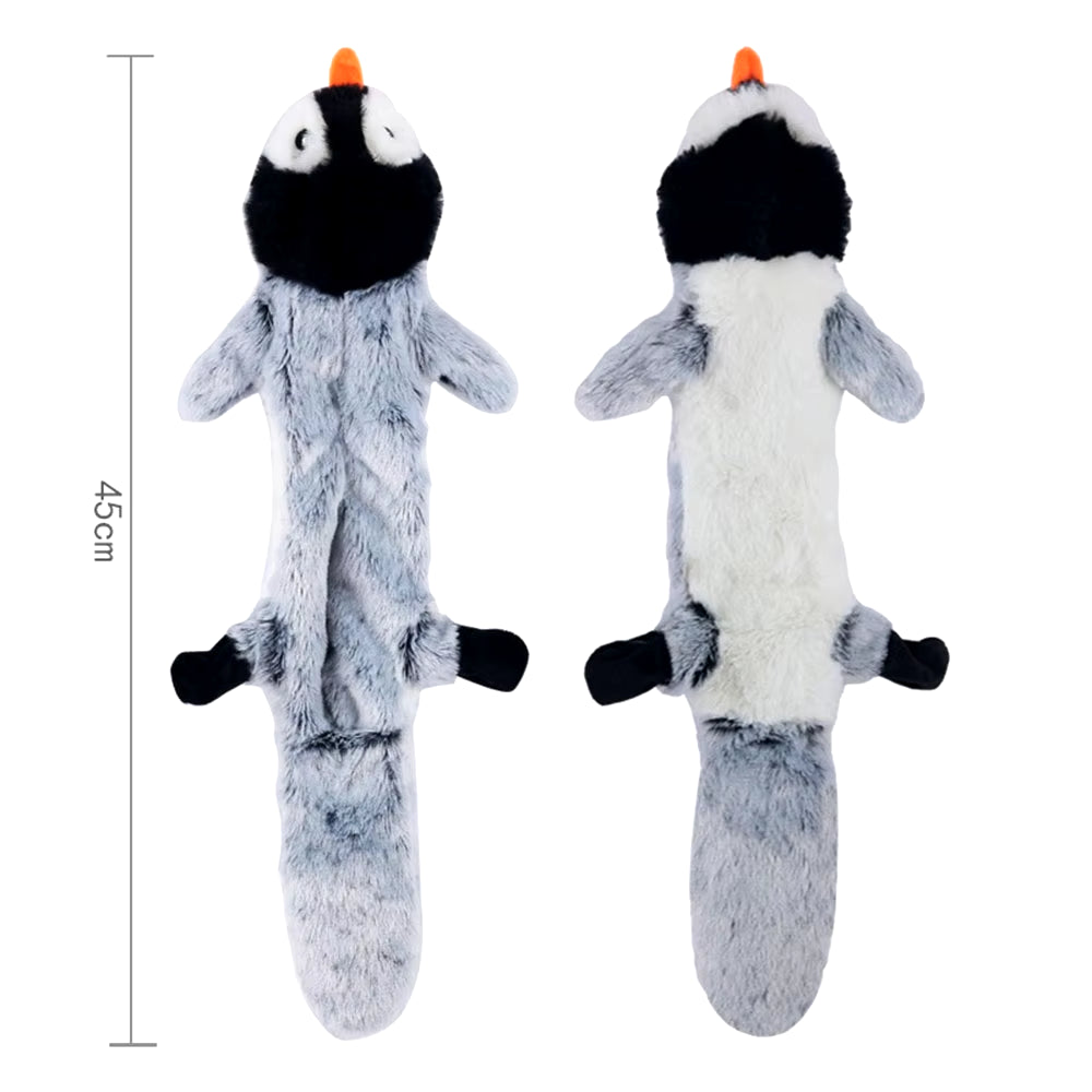 Durable Stuffingless Plush Dog Toy with Squeakers - Fun Simulated Animal Design for Chewing and Crinkling