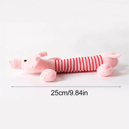 Durable Stuffingless Plush Dog Toy with Squeakers - Fun Simulated Animal Design for Chewing and Crinkling