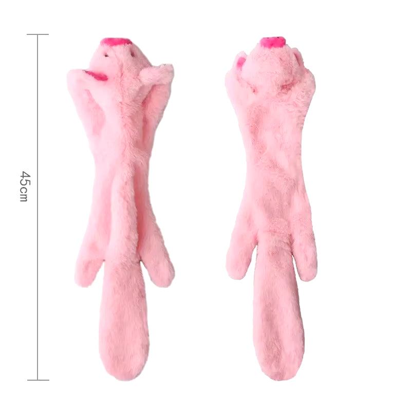 Durable Stuffingless Plush Dog Toy with Squeakers - Fun Simulated Animal Design for Chewing and Crinkling