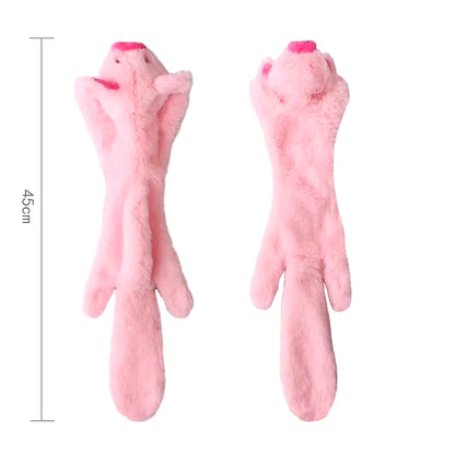 Durable Stuffingless Plush Dog Toy with Squeakers - Fun Simulated Animal Design for Chewing and Crinkling