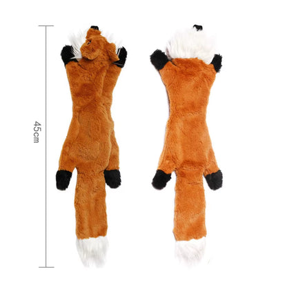 Durable Stuffingless Plush Dog Toy with Squeakers - Fun Simulated Animal Design for Chewing and Crinkling