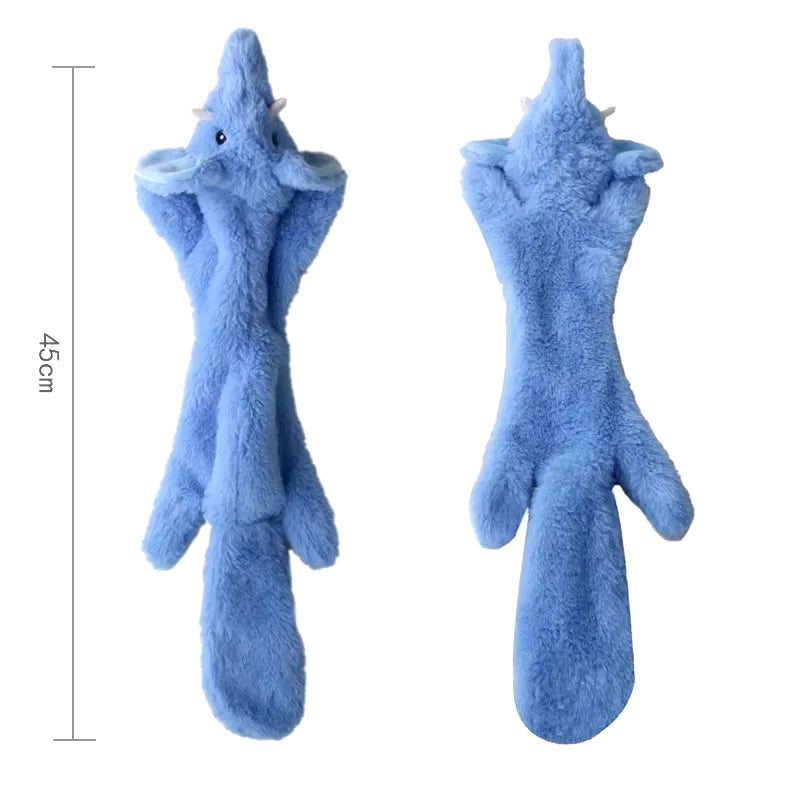 Durable Stuffingless Plush Dog Toy with Squeakers - Fun Simulated Animal Design for Chewing and Crinkling