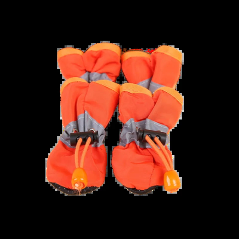 4-Piece Waterproof Pet Dog Shoes Set - Anti-Slip Rain Boots for Small Dogs and Cats - Pet Footwear Accessories