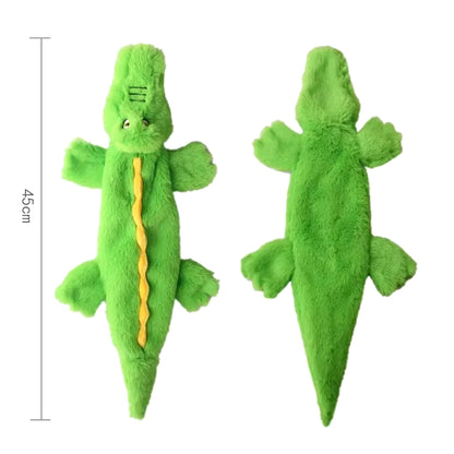 Durable Stuffingless Plush Dog Toy with Squeakers - Fun Simulated Animal Design for Chewing and Crinkling