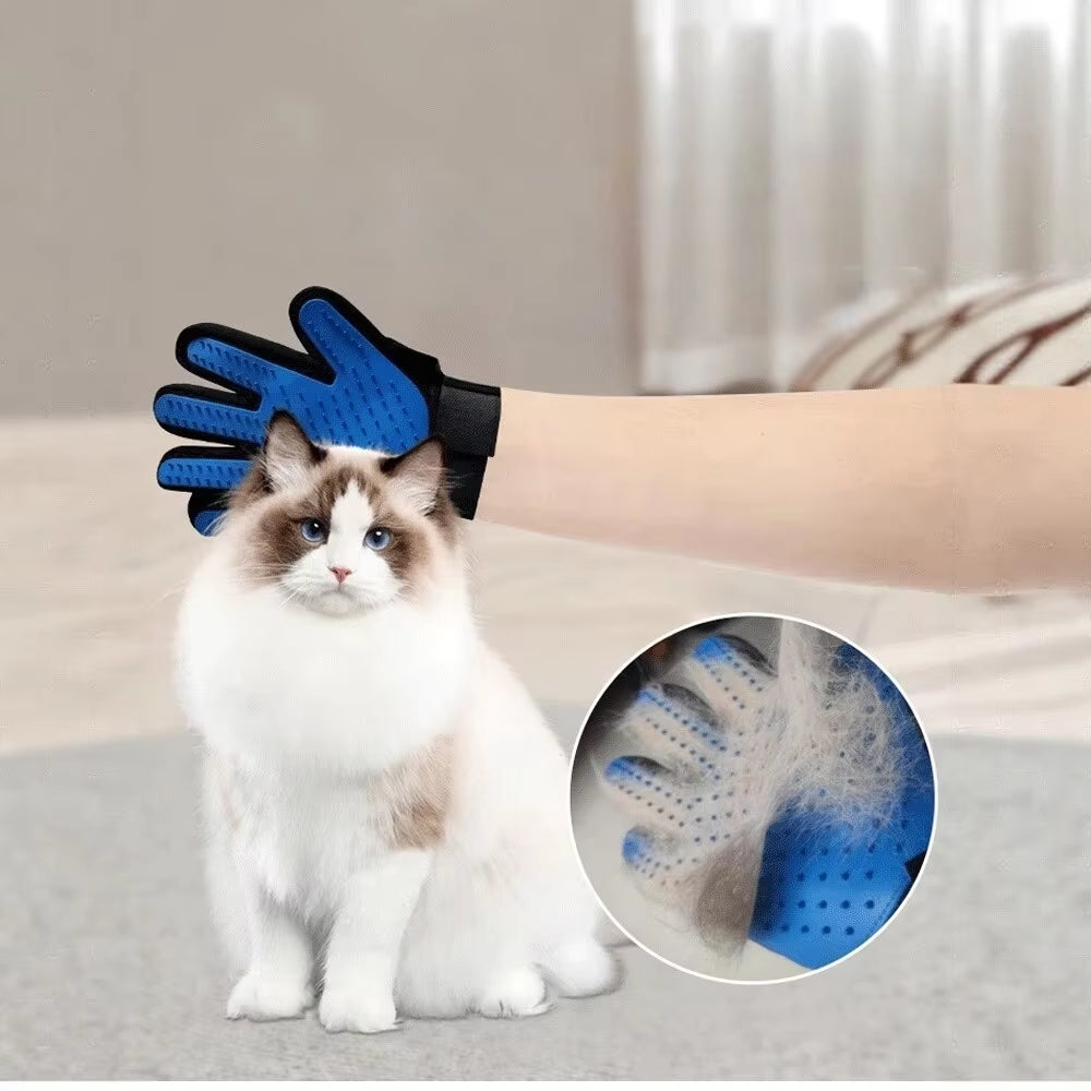 Pet Grooming Glove for Cats and Dogs - Deshedding Brush and Bath Massage Tool