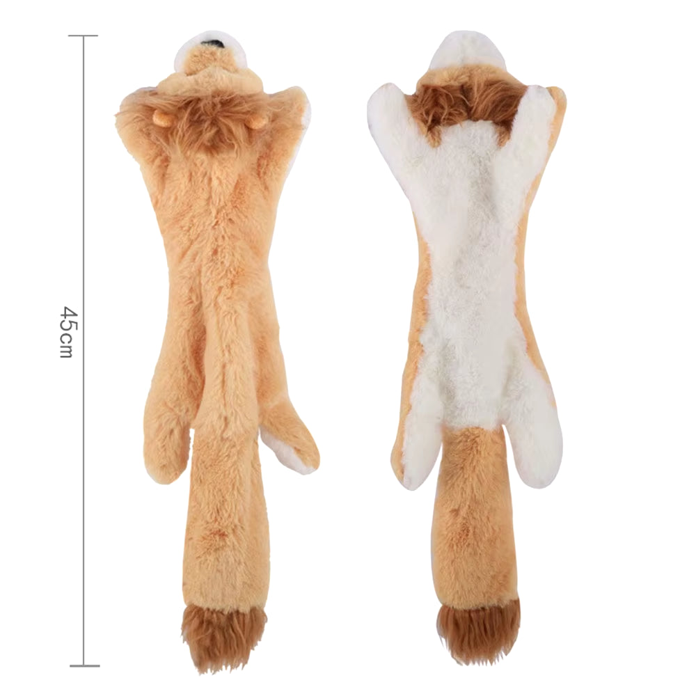 Durable Stuffingless Plush Dog Toy with Squeakers - Fun Simulated Animal Design for Chewing and Crinkling