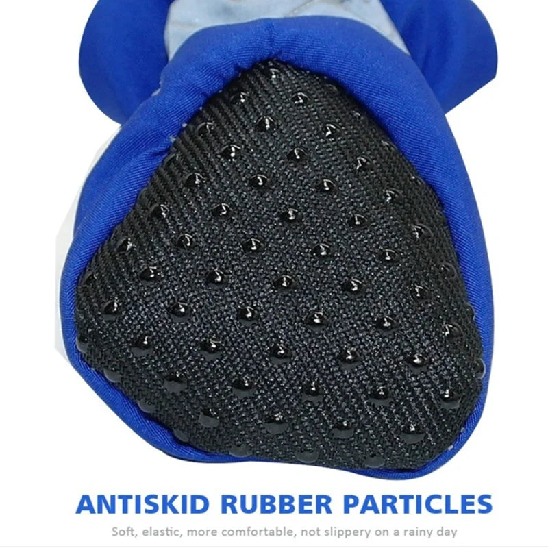4-Piece Waterproof Pet Dog Shoes Set - Anti-Slip Rain Boots for Small Dogs and Cats - Pet Footwear Accessories