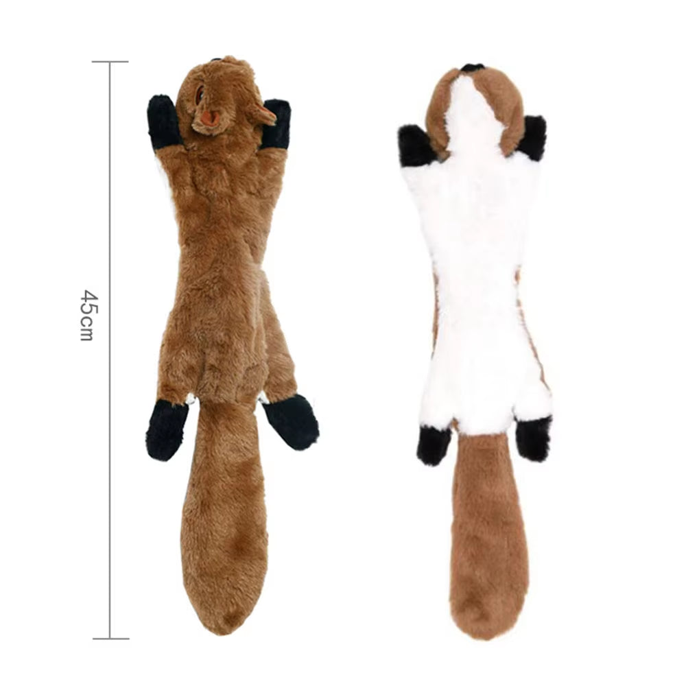 Durable Stuffingless Plush Dog Toy with Squeakers - Fun Simulated Animal Design for Chewing and Crinkling