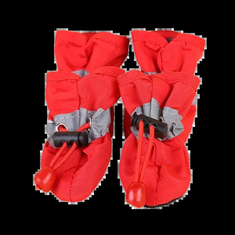 4-Piece Waterproof Pet Dog Shoes Set - Anti-Slip Rain Boots for Small Dogs and Cats - Pet Footwear Accessories