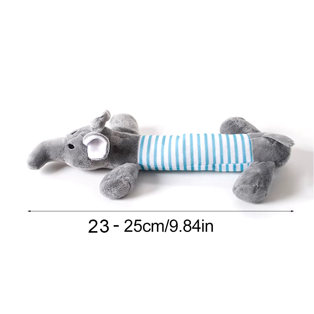 Durable Stuffingless Plush Dog Toy with Squeakers - Fun Simulated Animal Design for Chewing and Crinkling