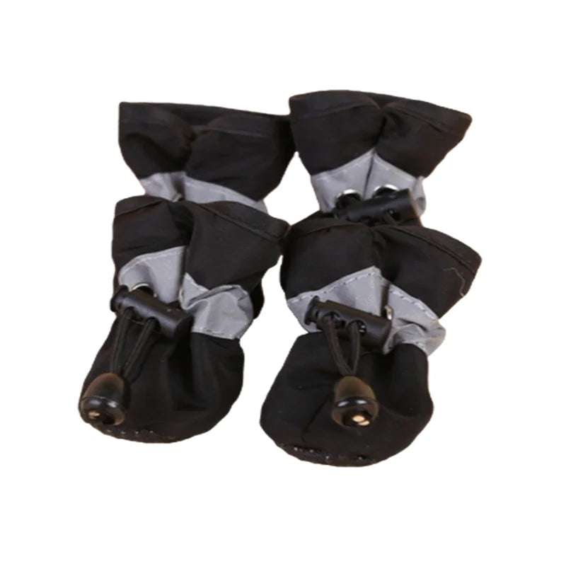 4-Piece Waterproof Pet Dog Shoes Set - Anti-Slip Rain Boots for Small Dogs and Cats - Pet Footwear Accessories