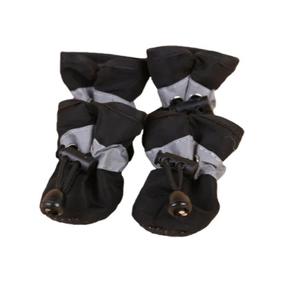 4-Piece Waterproof Pet Dog Shoes Set - Anti-Slip Rain Boots for Small Dogs and Cats - Pet Footwear Accessories