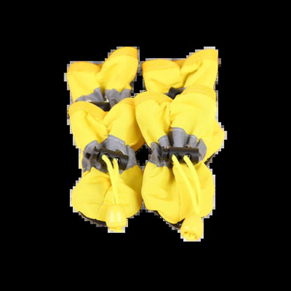 4-Piece Waterproof Pet Dog Shoes Set - Anti-Slip Rain Boots for Small Dogs and Cats - Pet Footwear Accessories
