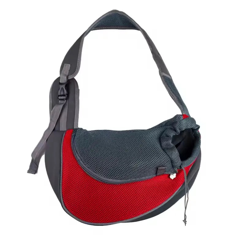 Pet Carrier Backpack - Breathable Mesh, Lightweight, Wear-Resistant Crossbody Sling Bag for Dogs and Cats - Ideal for Outdoor Travel