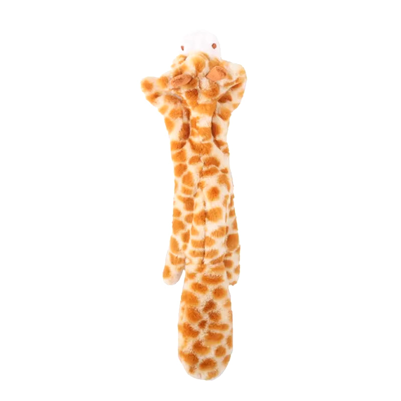 Durable Stuffingless Plush Dog Toy with Squeakers - Fun Simulated Animal Design for Chewing and Crinkling