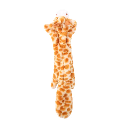 Durable Stuffingless Plush Dog Toy with Squeakers - Fun Simulated Animal Design for Chewing and Crinkling