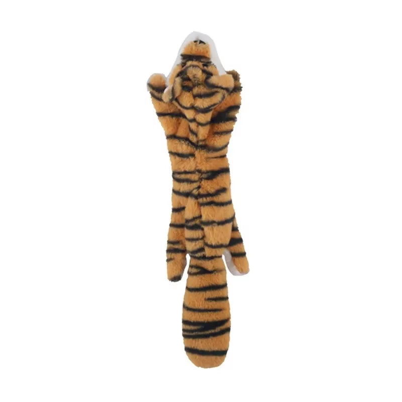 Durable Stuffingless Plush Dog Toy with Squeakers - Fun Simulated Animal Design for Chewing and Crinkling