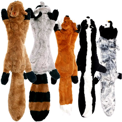 Durable Stuffingless Plush Dog Toy with Squeakers - Fun Simulated Animal Design for Chewing and Crinkling